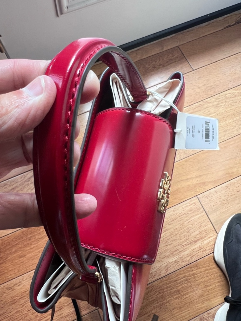 Tory Burch Red Leather Top-Handle Satchel - Picture 4 of 8